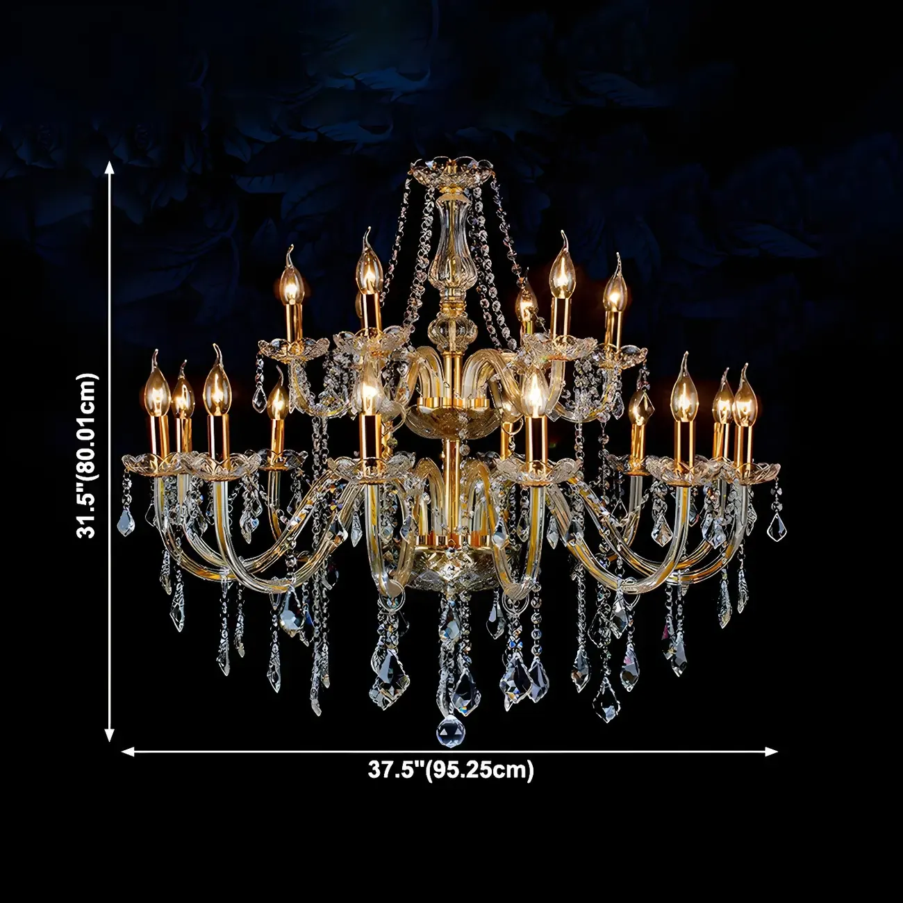 Mid-Century Luxurious Crystal Candelabra Chandelier  Image - 10