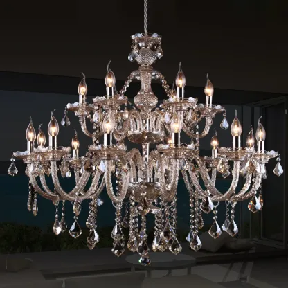 Mid-Century Luxurious Crystal Candelabra Chandelier  Image - 13
