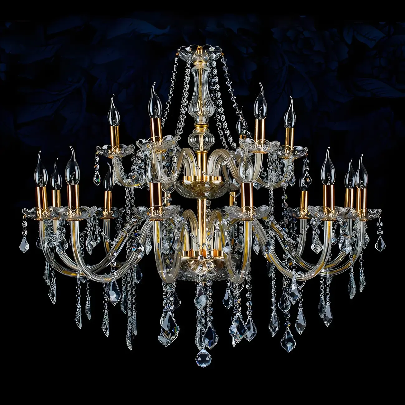 Mid-Century Luxurious Crystal Candelabra Chandelier  Image - 11