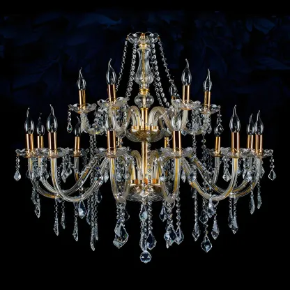 Mid-Century Luxurious Crystal Candelabra Chandelier  Image - 11