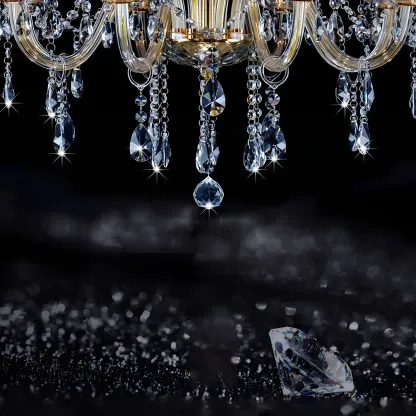 Mid-Century Luxurious Crystal Candelabra Chandelier  Image - 9