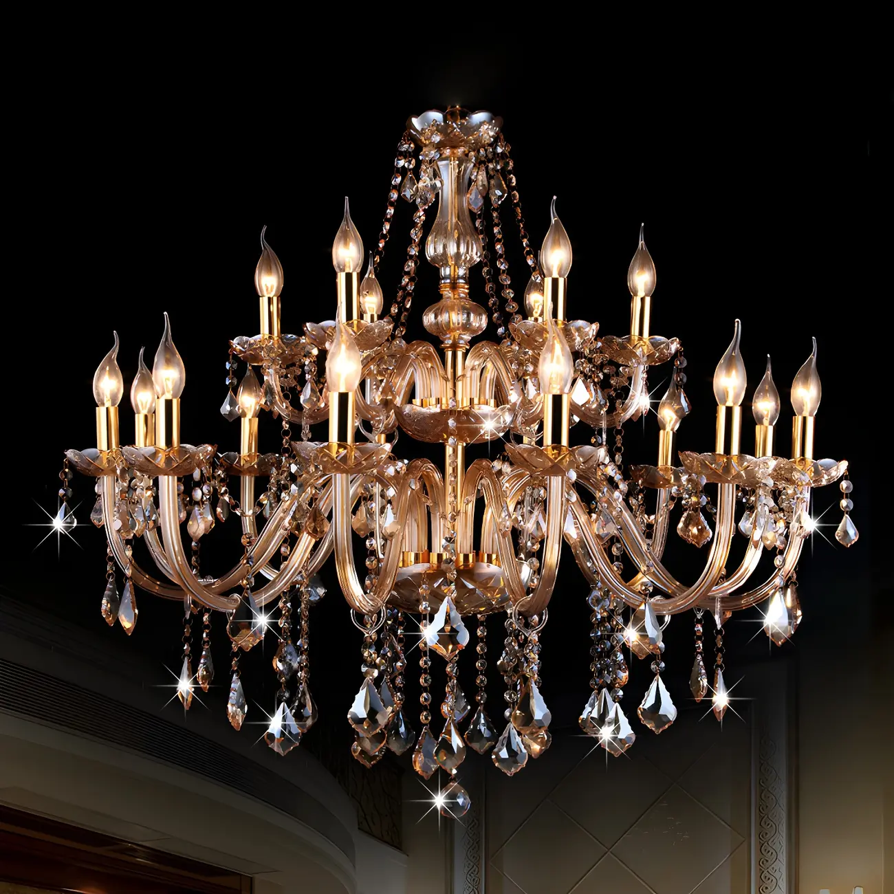 Mid-Century Luxurious Crystal Candelabra Chandelier  Image - 3 | homeyfad