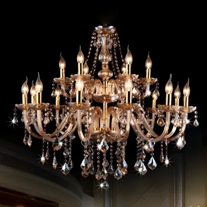 Mid-Century Luxurious Crystal Candelabra Chandelier  Image - 3