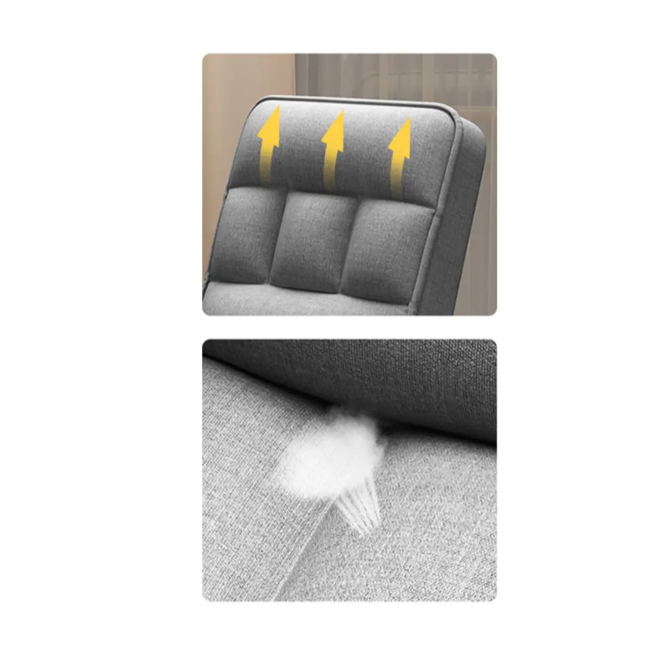 Modern Grey Upholstered 4-Leg Office Chair Image - 10 | homeyfad