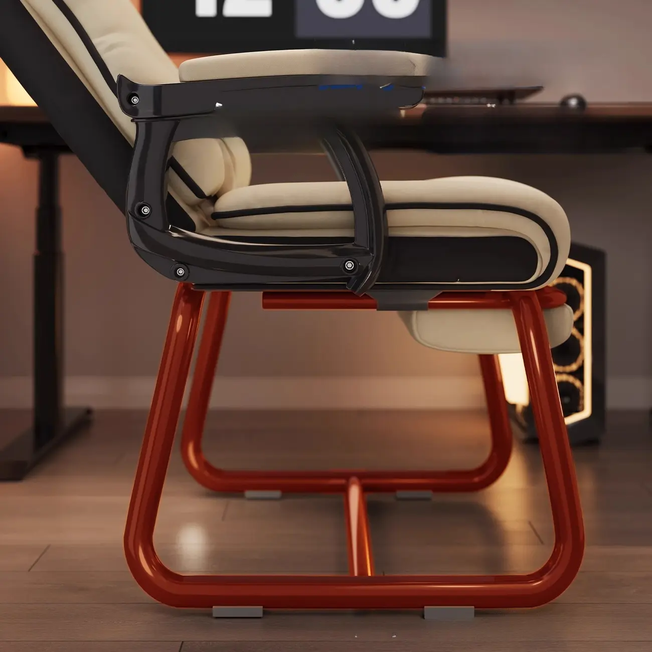 Yellow High-Back Leather Ergonomic Executive Chair  Image - 8 | homeyfad