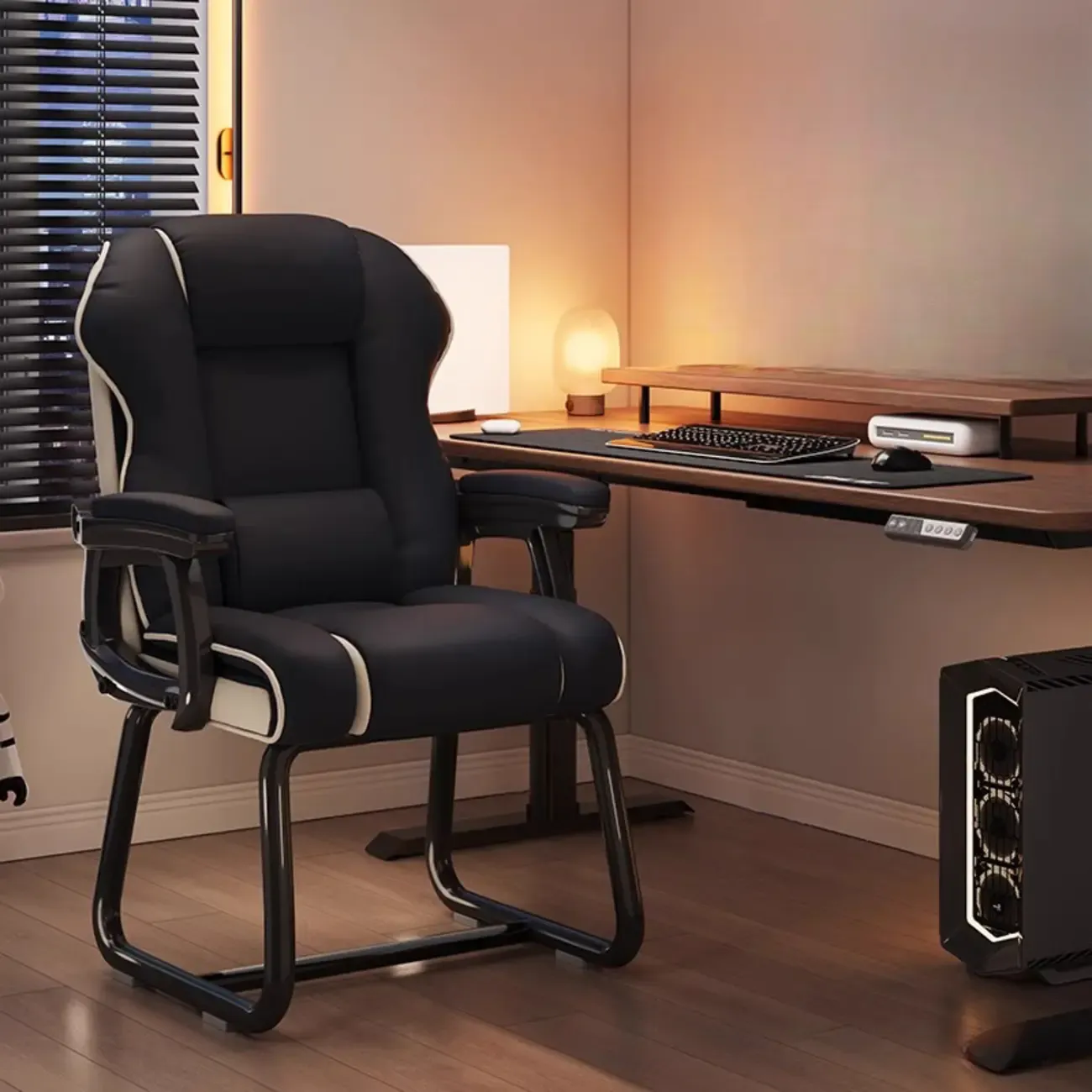 Yellow High-Back Leather Ergonomic Executive Chair  Image - 11