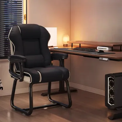 Yellow High-Back Leather Ergonomic Executive Chair  Image - 11