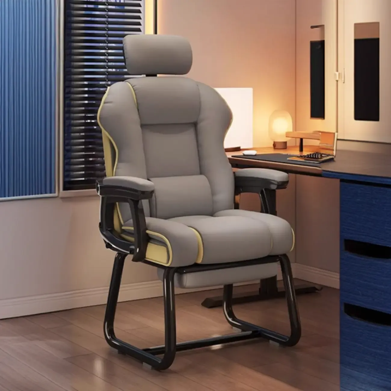 Yellow High-Back Leather Ergonomic Executive Chair | HomeyFad
