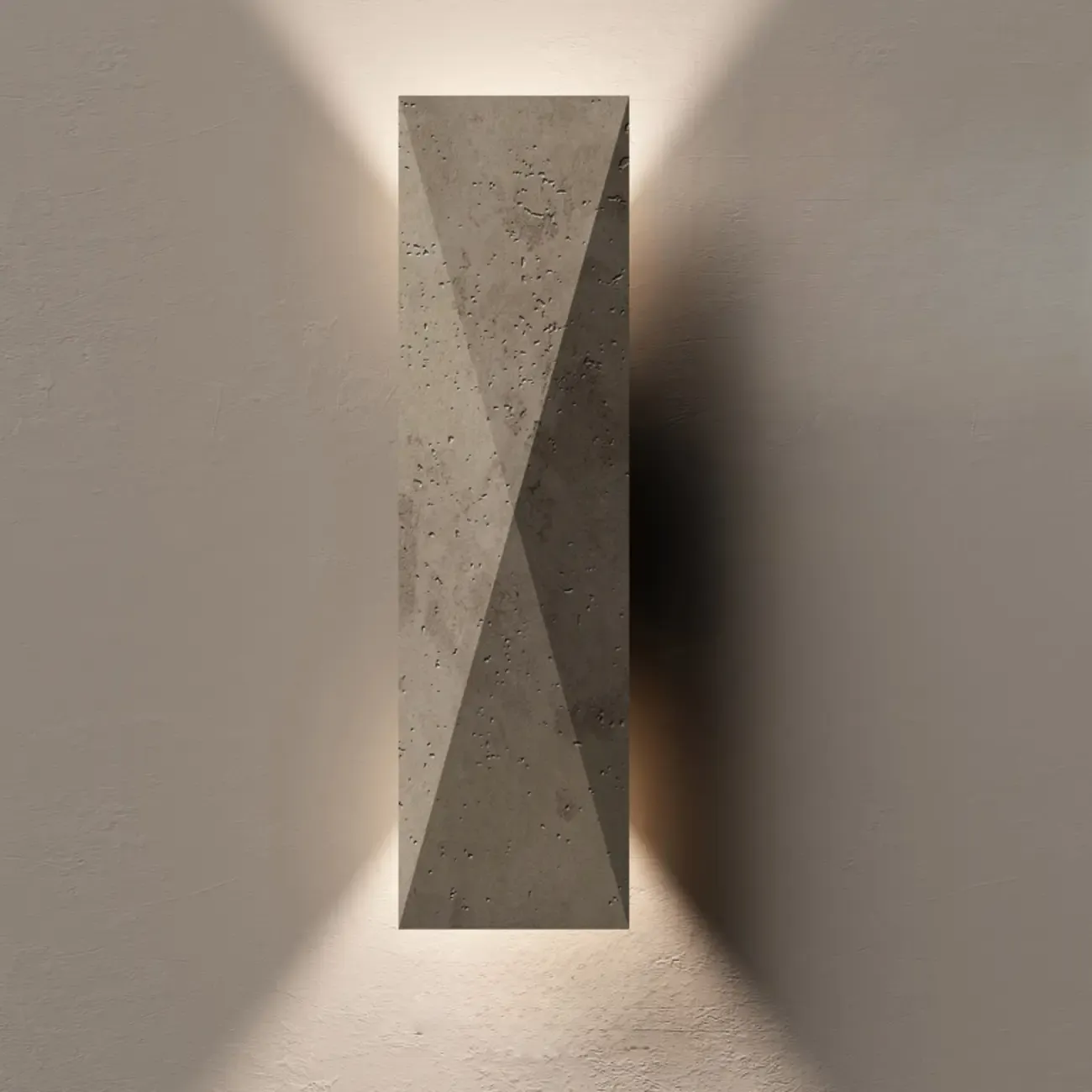 Modern Gray Rectangle 2-Light Wall Sconce Outdoor LED Lamp Image - 3