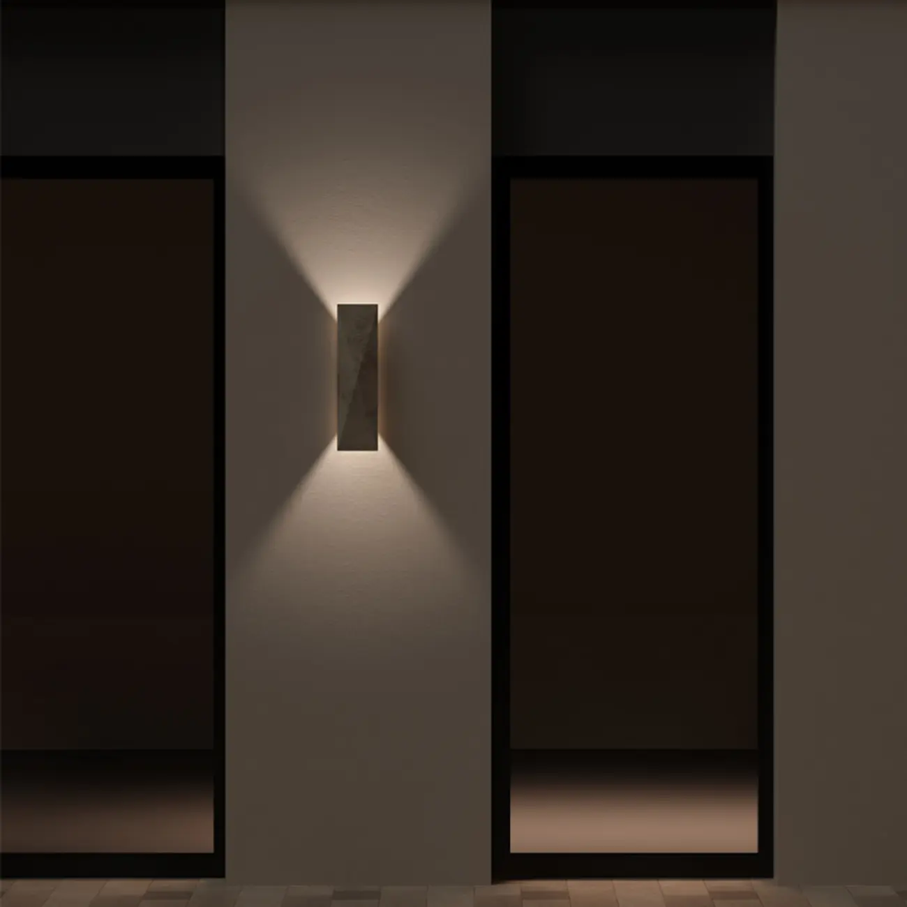 Modern Gray Rectangle 2-Light Wall Sconce Outdoor LED Lamp Image - 4 | homeyfad
