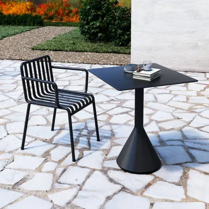 Minimalist Black Metal Small Bar Table Outdoor Table Image - 5