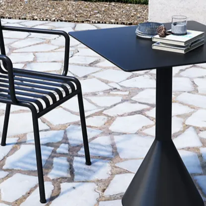 Minimalist Black Metal Small Bar Table Outdoor Table Image - 8