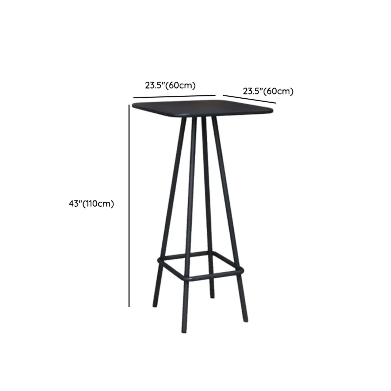 Minimalist Black Metal Small Bar Table Outdoor Table Image - 14