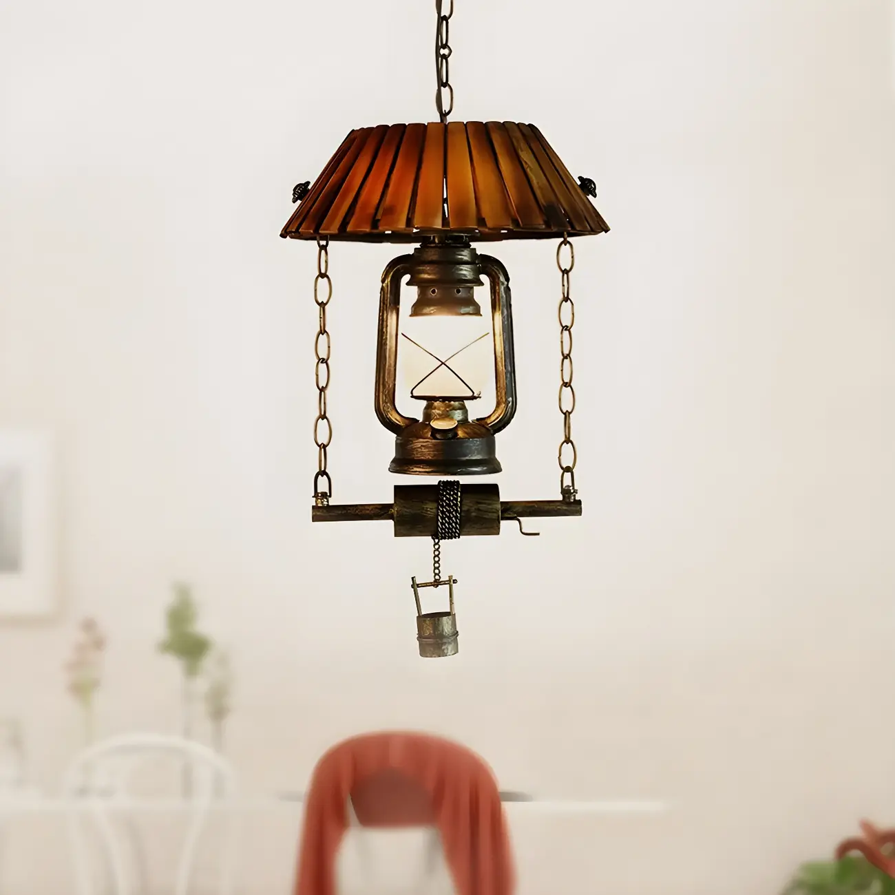 Rustic Brown Glass Pendant Light for Kitchen Island | homeyfad