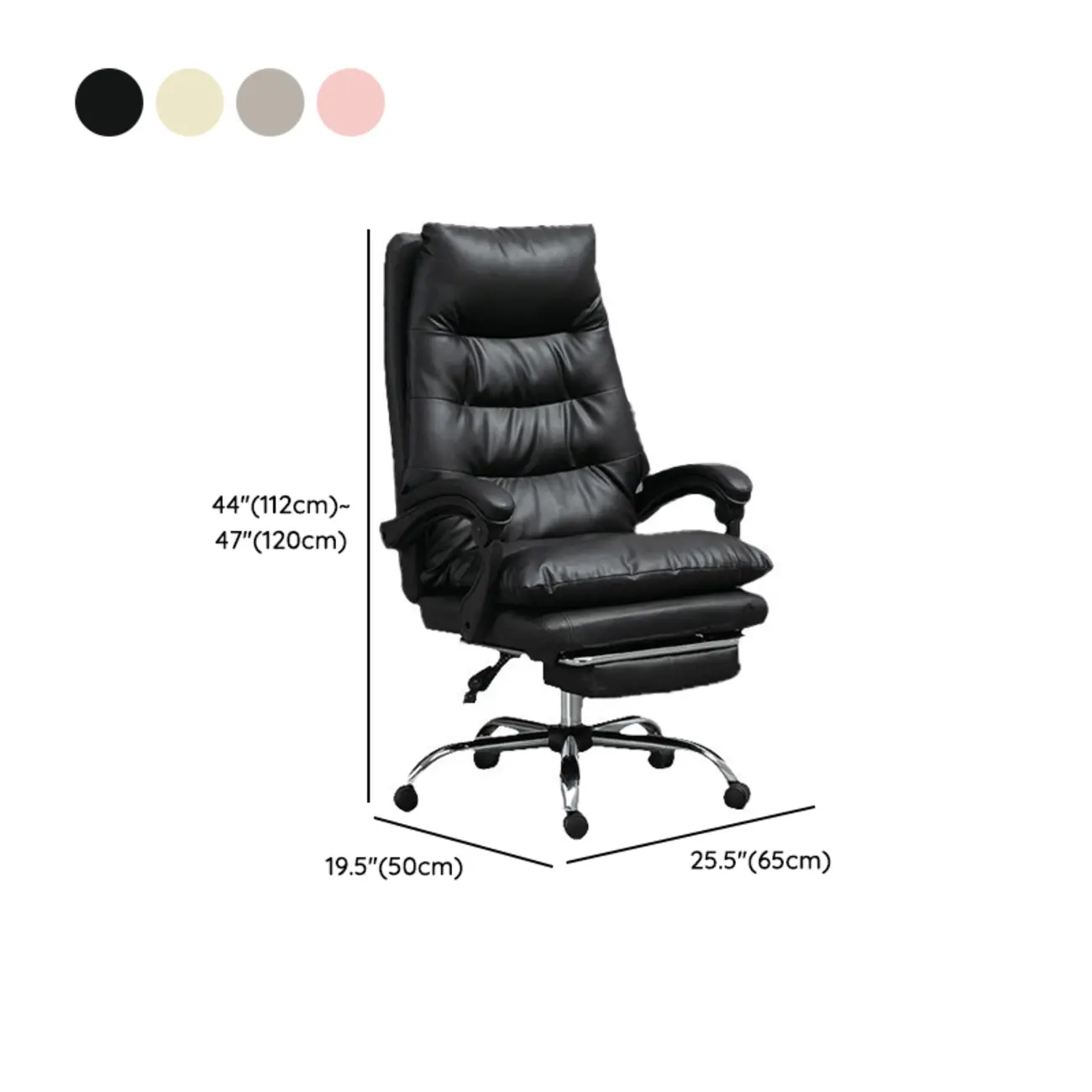 Reclining Black Leather Upholstered Office Chair #size | homeyfad