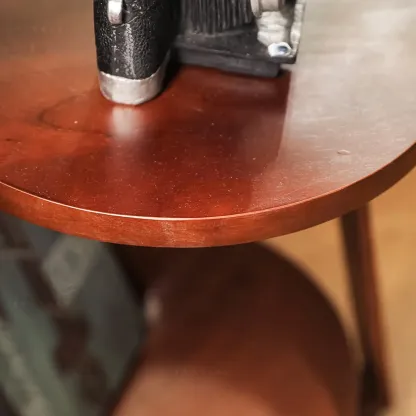 Elegant Orange Arc Floor Lamp with Shelves for Living Room