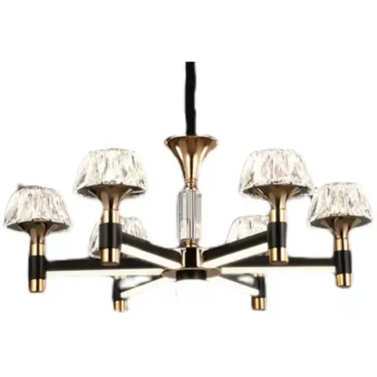 Glamorous Round Tier Crystal Chandelier Dimmable LED Image - 11