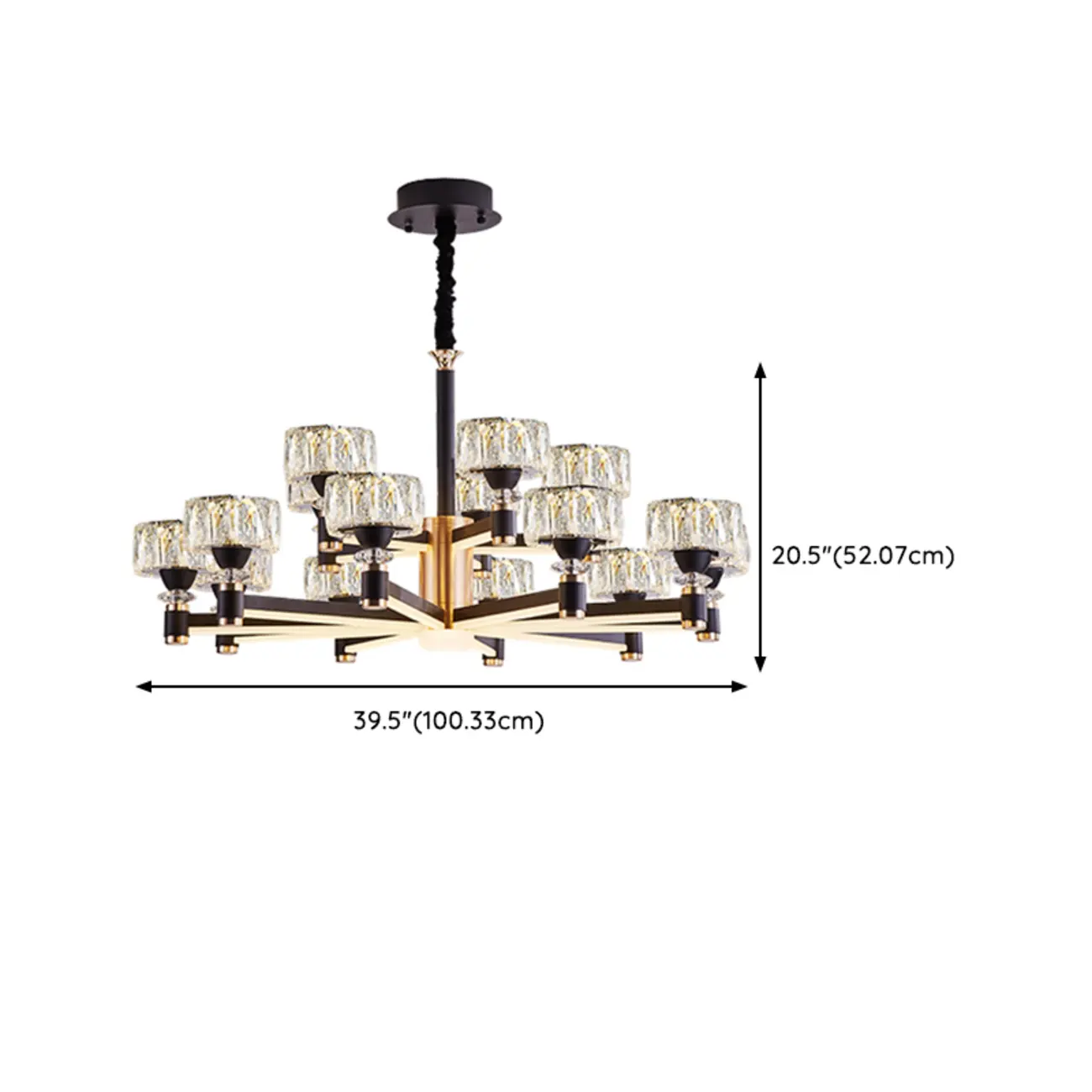 Glamorous Round Tier Crystal Chandelier Dimmable LED Image - 18 | homeyfad
