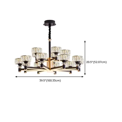Glamorous Round Tier Crystal Chandelier Dimmable LED Image - 18