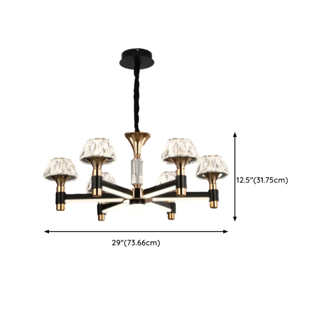 Glamorous Round Tier Crystal Chandelier Dimmable LED Image - 19 | homeyfad