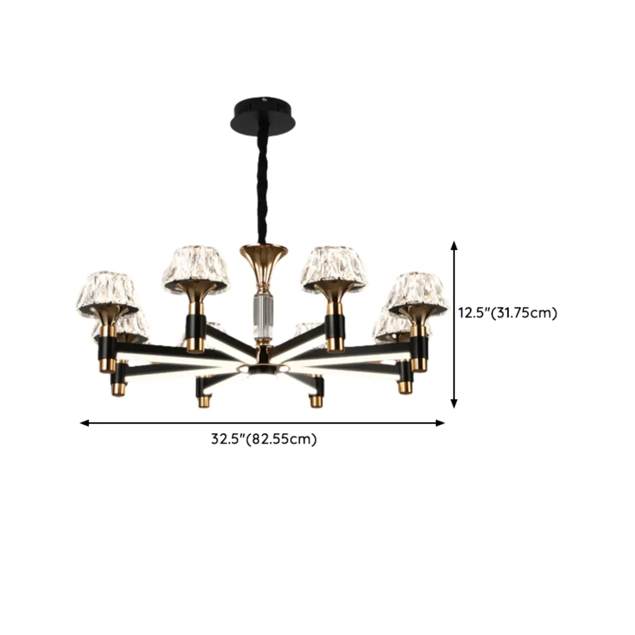 Glamorous Round Tier Crystal Chandelier Dimmable LED Image - 20 | homeyfad