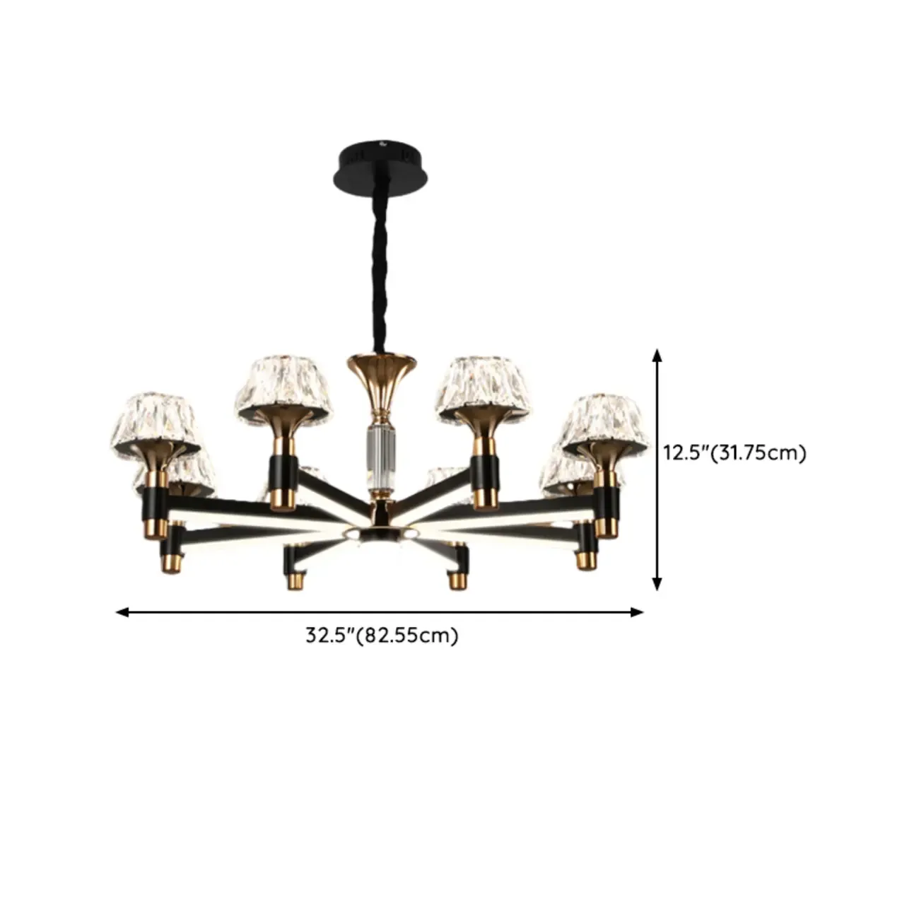 Glamorous Round Tier Crystal Chandelier Dimmable LED Image - 20