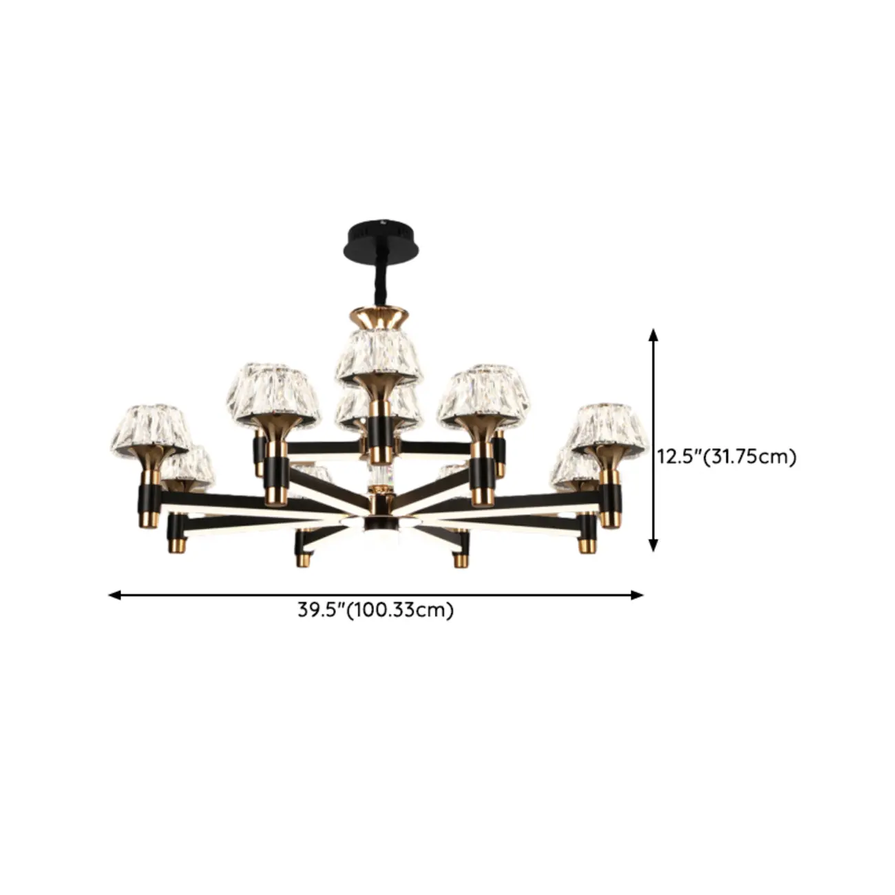 Glamorous Round Tier Crystal Chandelier Dimmable LED Image - 21 | homeyfad