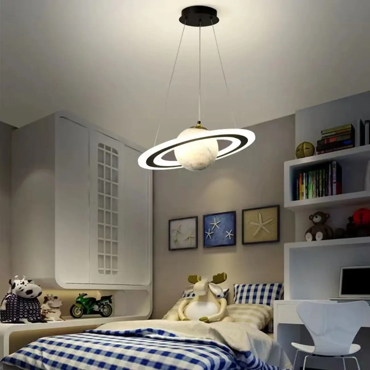 Modern Planet Shape LED Chandelier for Kids Room Image - 5 | homeyfad