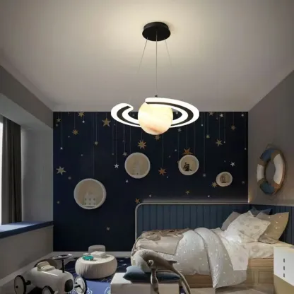 Modern Planet Shape LED Chandelier for Kids Room Image - 7
