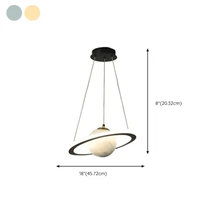 Modern Planet Shape LED Chandelier for Kids Room #size