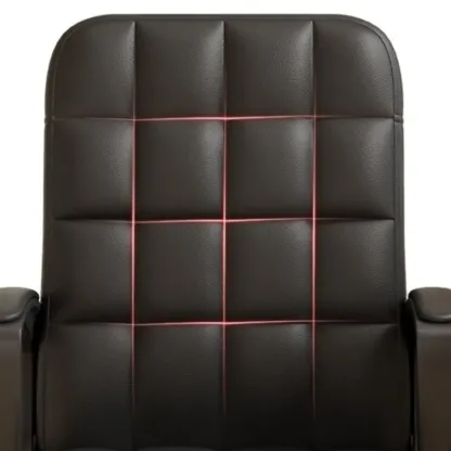 Modern Black Faux Leather Adjustable Swivel Office Chair Image - 11