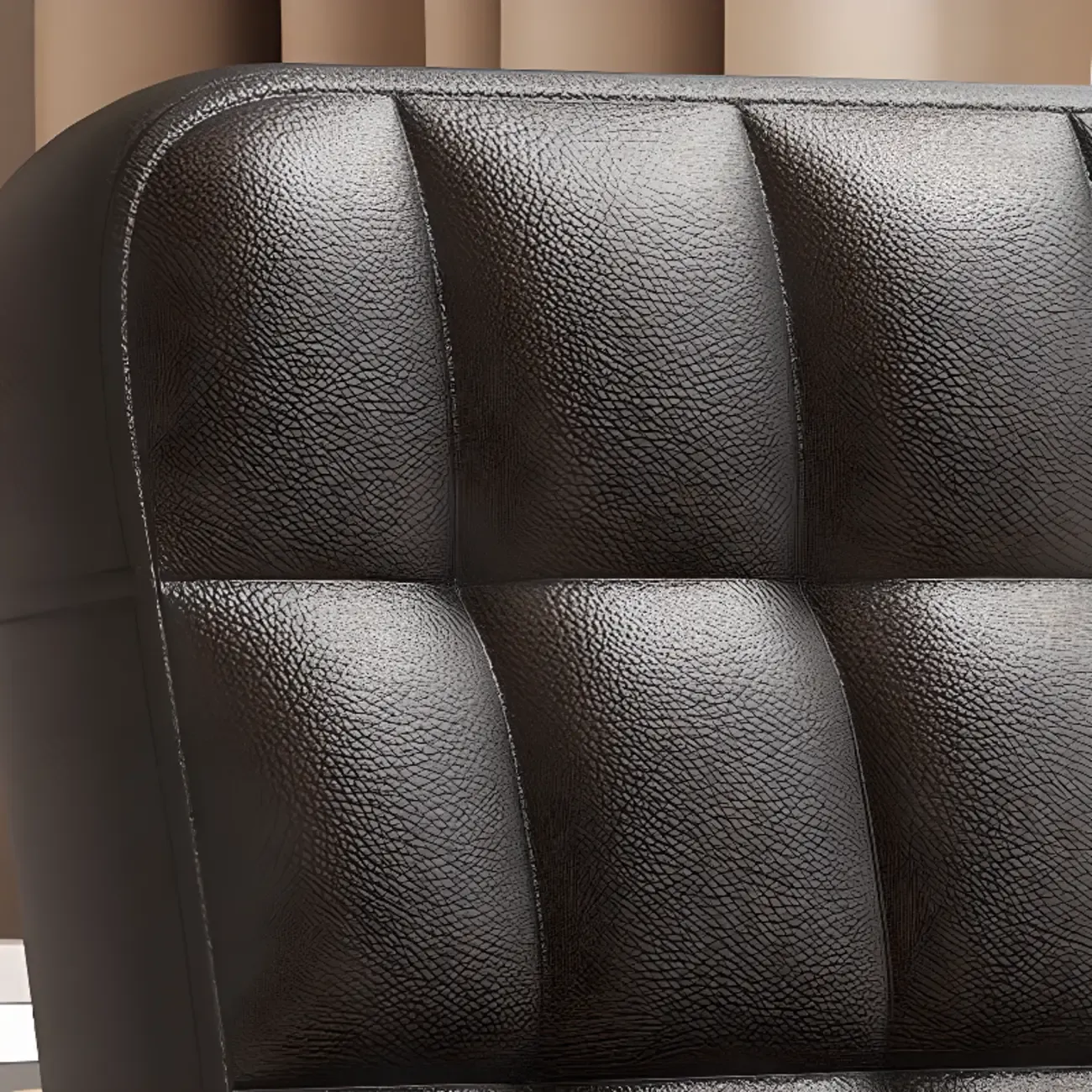 Modern Black Faux Leather Adjustable Swivel Office Chair Image - 10