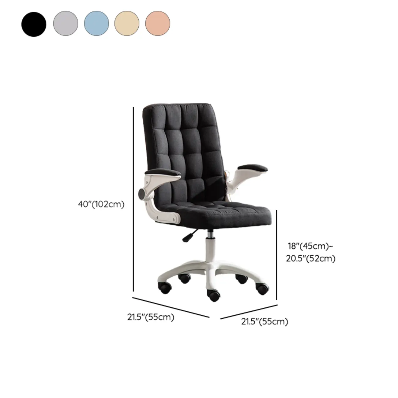 Tufted Brown Faux Leather Adjustable Swivel Office Chair Image - 14 | homeyfad