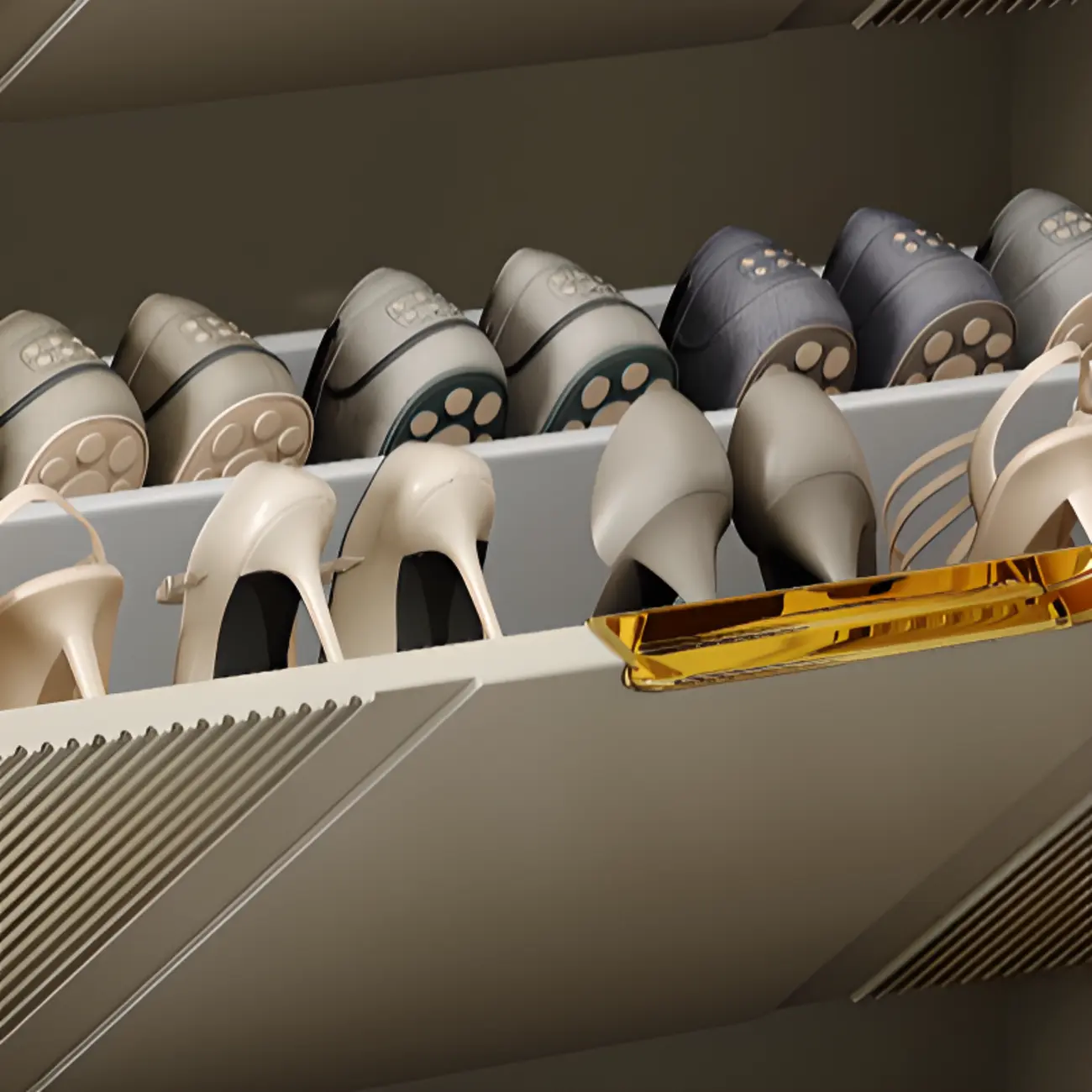 Slim White Drop-Front Shoe Cabinet for Entryway Image - 9 | homeyfad