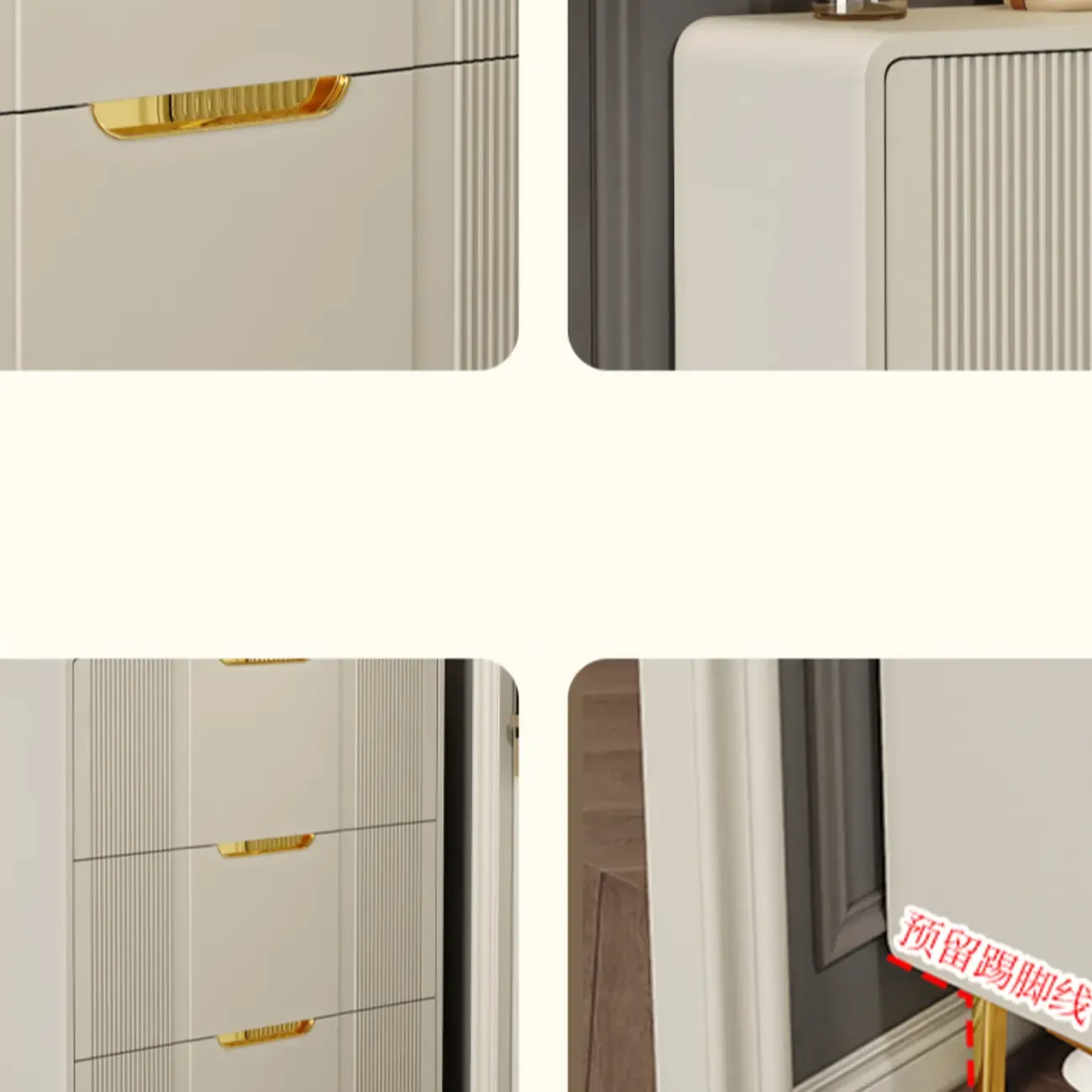 Slim White Drop-Front Shoe Cabinet for Entryway Image - 17