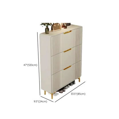 Slim White Drop-Front Shoe Cabinet for Entryway Image - 52