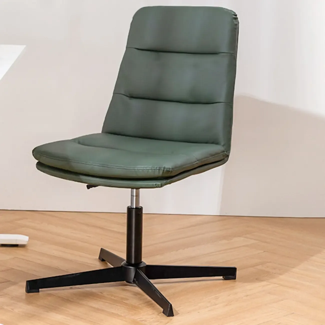 Elegant White Leather Ergonomic Swivel Office Chair Image - 6