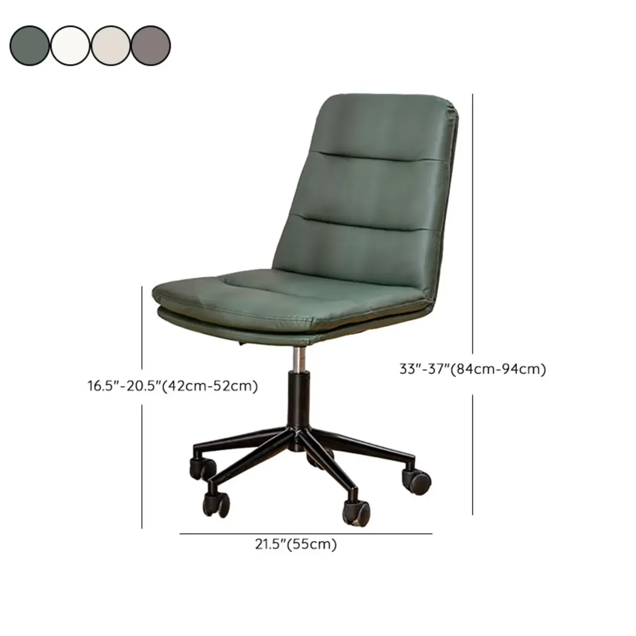 Elegant White Leather Ergonomic Swivel Office Chair Image - 29