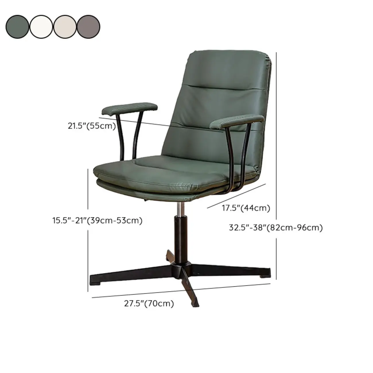 Elegant White Leather Ergonomic Swivel Office Chair Image - 30 | homeyfad