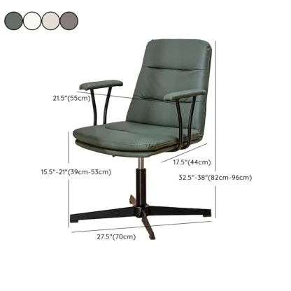 Elegant White Leather Ergonomic Swivel Office Chair Image - 30