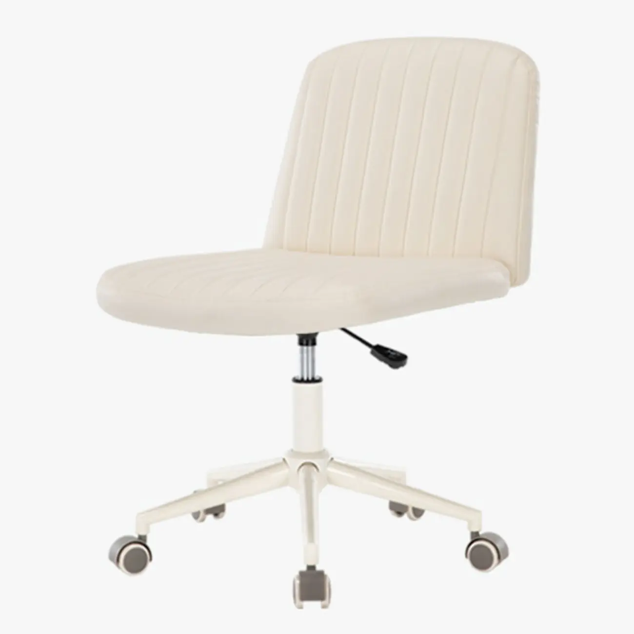 Simple White Leather Swivel Office Chair Image - 13 | homeyfad