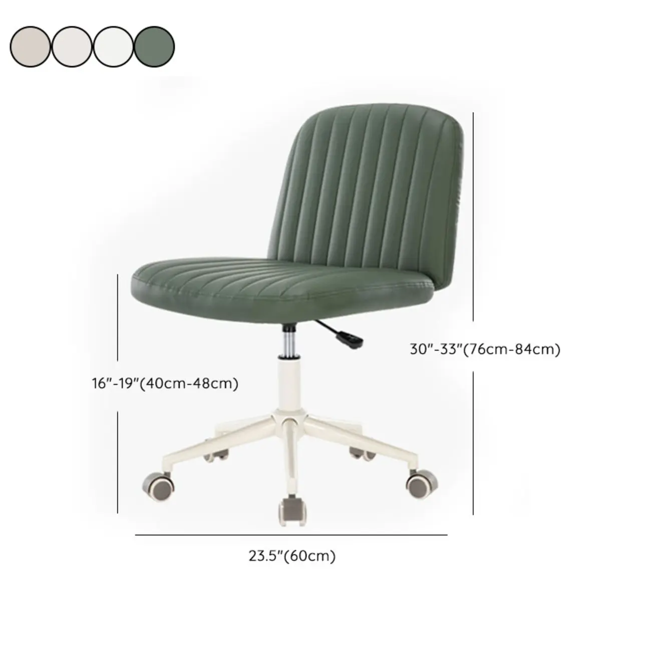 Simple White Leather Swivel Office Chair #size | homeyfad