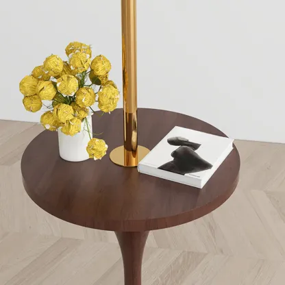 Elegant Modern Metal Globe Floor Lamp With Storage Shelf Image - 9