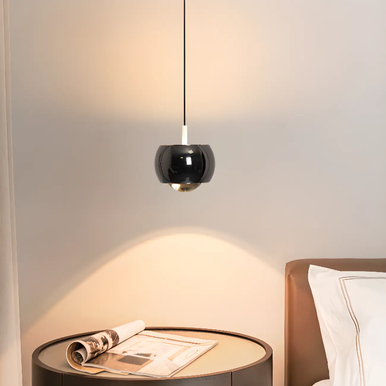 Liftable Globe Metal Pendant Light Fixture for Living Room  Image - 5 | homeyfad