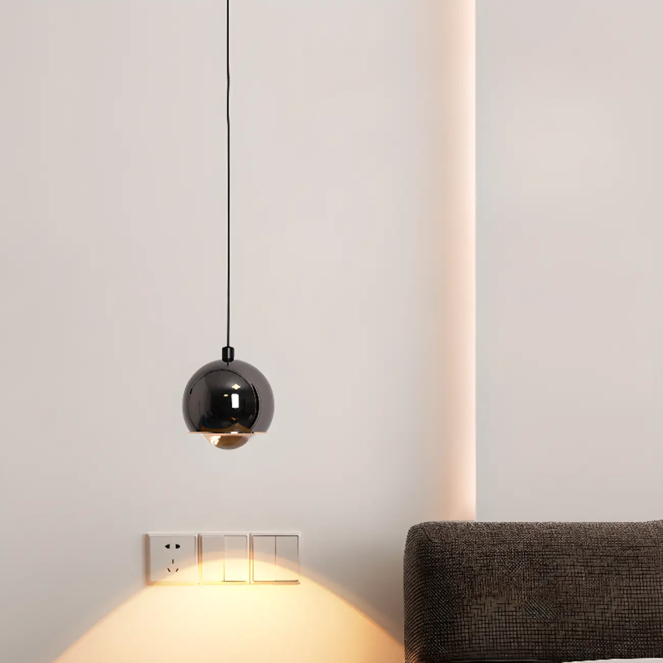 Liftable Globe Metal Pendant Light Fixture for Living Room  Image - 4 | homeyfad