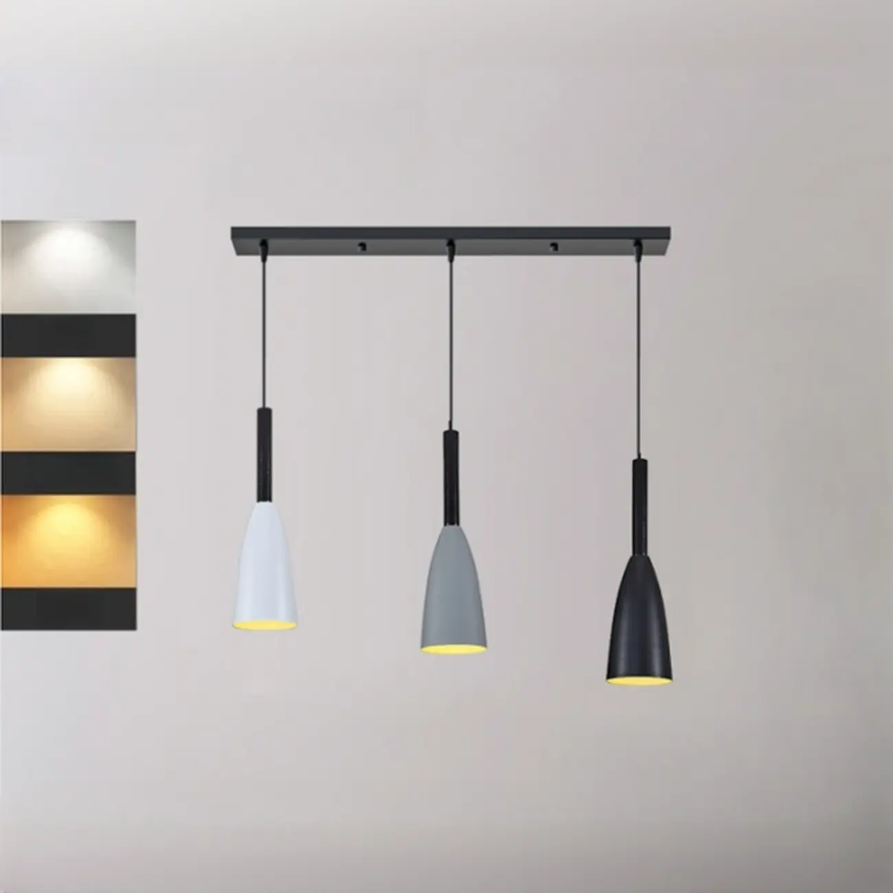 Modern Ferruginous 3-Light Metal Geometric Kitchen Pendant Image - 3 | homeyfad