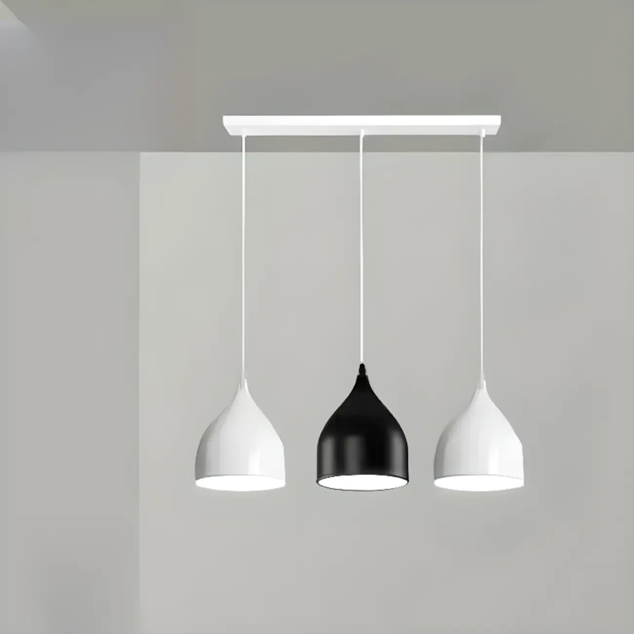 Modern Ferruginous 3-Light Metal Geometric Kitchen Pendant Image - 4 | homeyfad