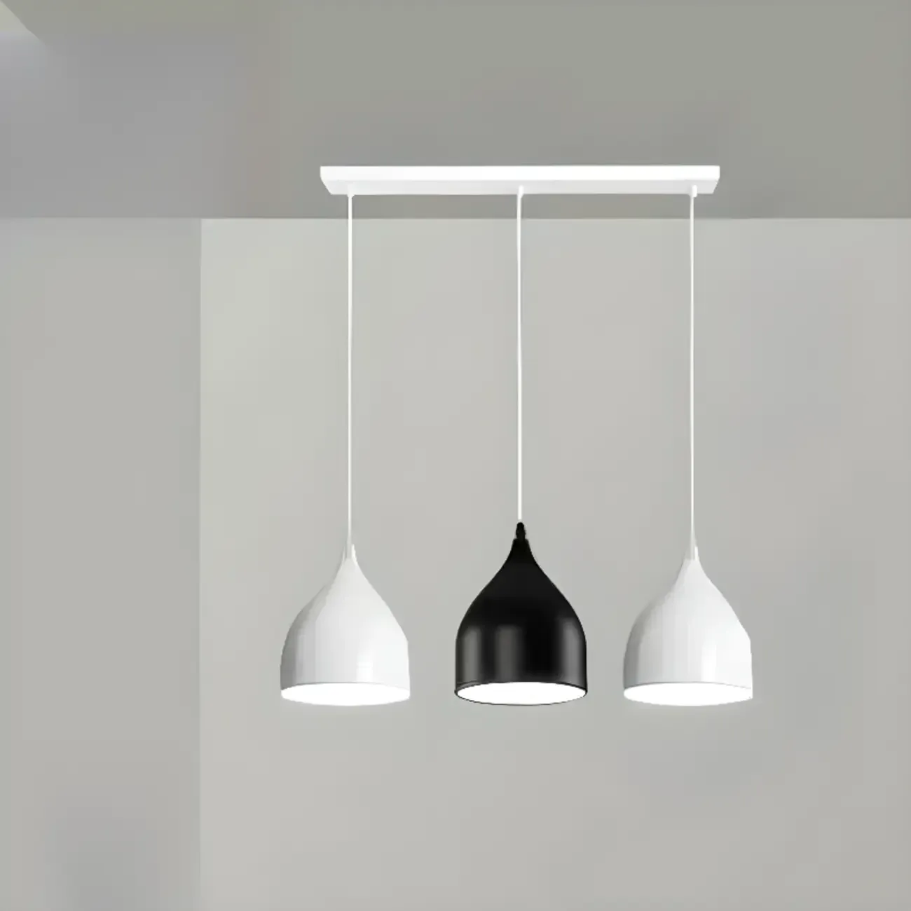 Modern Ferruginous 3-Light Metal Geometric Kitchen Pendant Image - 4