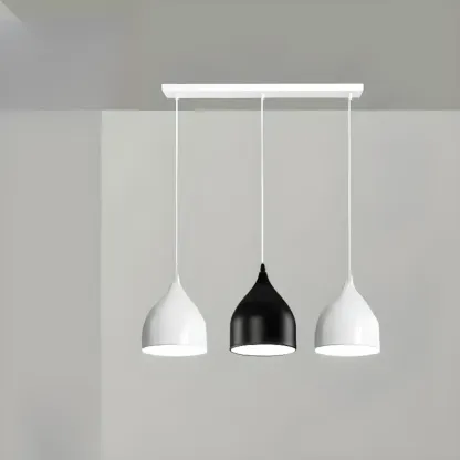 Modern Ferruginous 3-Light Metal Geometric Kitchen Pendant Image - 4