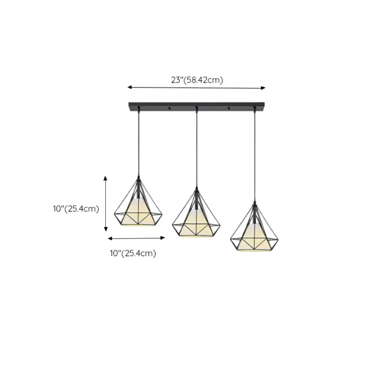 Modern Ferruginous 3-Light Metal Geometric Kitchen Pendant Image - 15